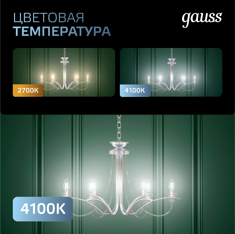 Лампа светодиодная LED 7Вт E14 220В 4100К шар | 105801207 | Gauss