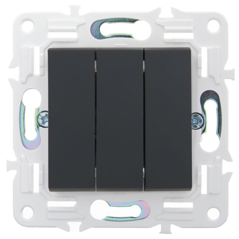 Выключатель 3-кл. SKANDY 10А SK-V11G графит IEK SK-V30-0-10-K53