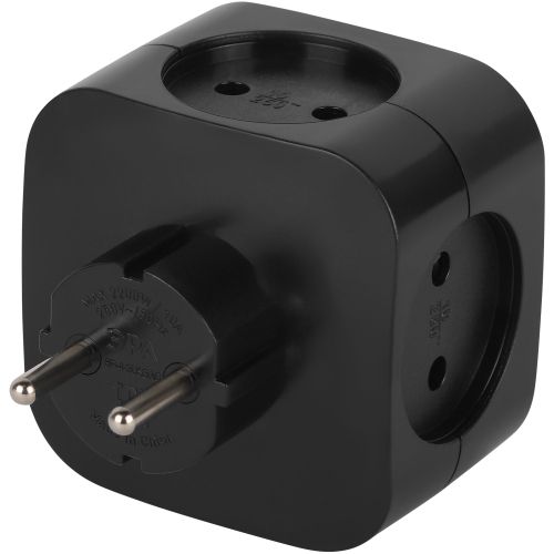 Разветвитель 4-м SP-4-3USBAC-B + 3 USB A+C со шторками 10А черн. Эра Б0069084
