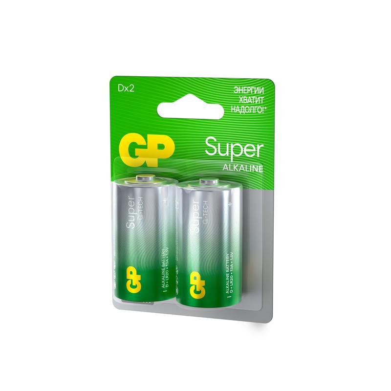 Элемент питания алкалиновый D/LR20 1.5В Super Alkaline G-Tech 13AA21-2CRSBC2 20/160 (блист.2шт) GP 1225