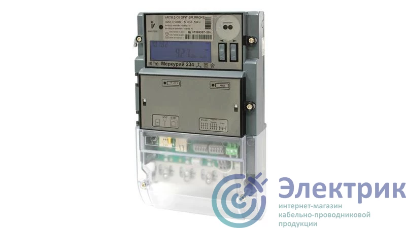 Счетчик Меркурий 234 ARTMX2-03 PBR.R 5-10A/400В (мнтар.) ЖКИ (монт. пл.)