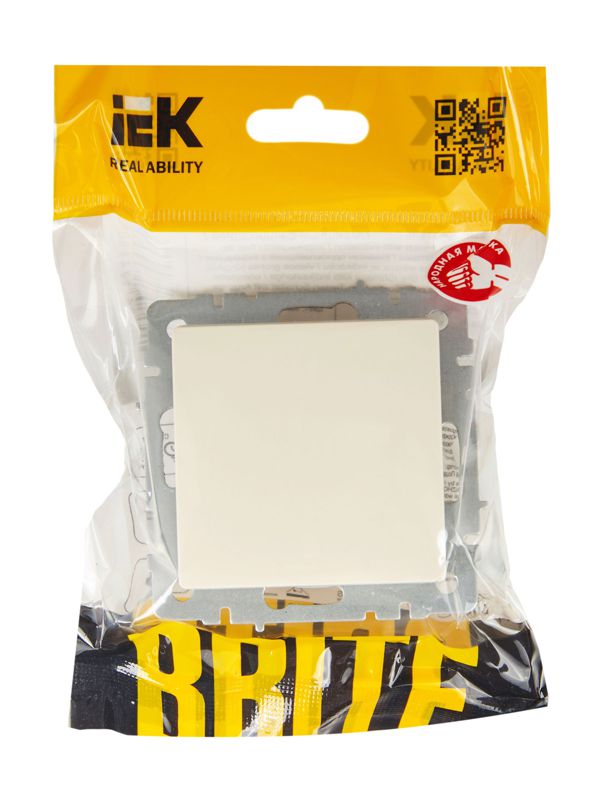 Выключатель 1-кл. СП BRITE ВС10-1-4-БрКр 10А самовозвратн. механизм беж. IEK BR-V14-0-10-K10