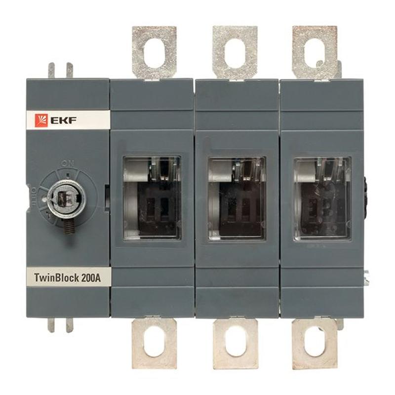 Рубильник 200A 3P без рукоятки управления TwinBlock | tb-s-200-3p | EKF