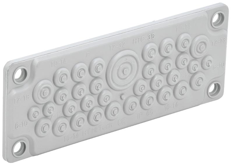TITAN Ввод кабельный мембранный 35 отв. d=7-32мм IP65 серый  | TI-00D-MC-035-65 | IEK
