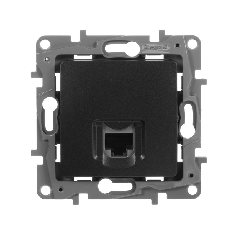 Розетка компьютерная 1-м СП Etika RJ45 кат.5E UTP механизм антрацит IEK 672641