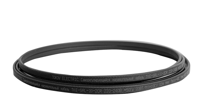 Кабель нагревательный саморег. 20Вт/м с экраном 16 AWG термопласт UV Ex (200м) TOKOV ELECTRIC TKE-SRL-20-2CR