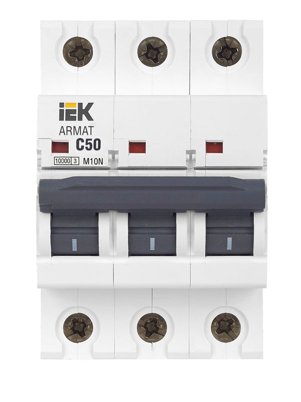 Выключатель автоматический модульный 3п C 50А M10N ARMAT IEK AR-M10N-3-C050