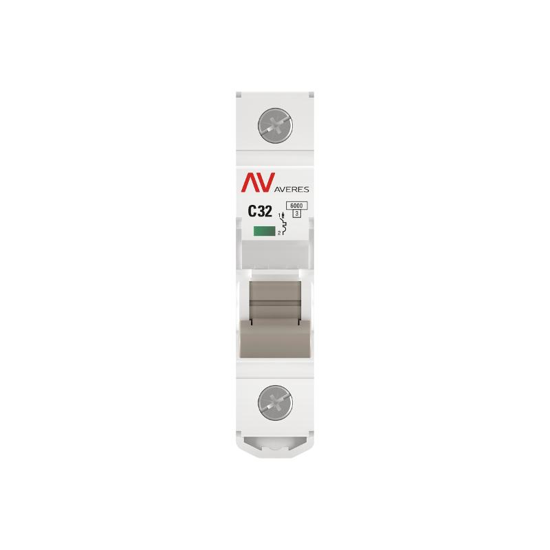 Выключатель автоматический однополюсный AV-6 32А C 6кА AVERES | mcb6-1-32C-av | EKF