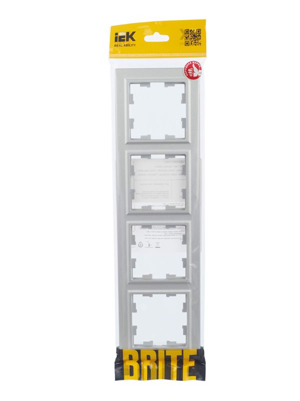 Рамка 4-м BRITE РУ-4-БрА алюм. IEK BR-M42-K47