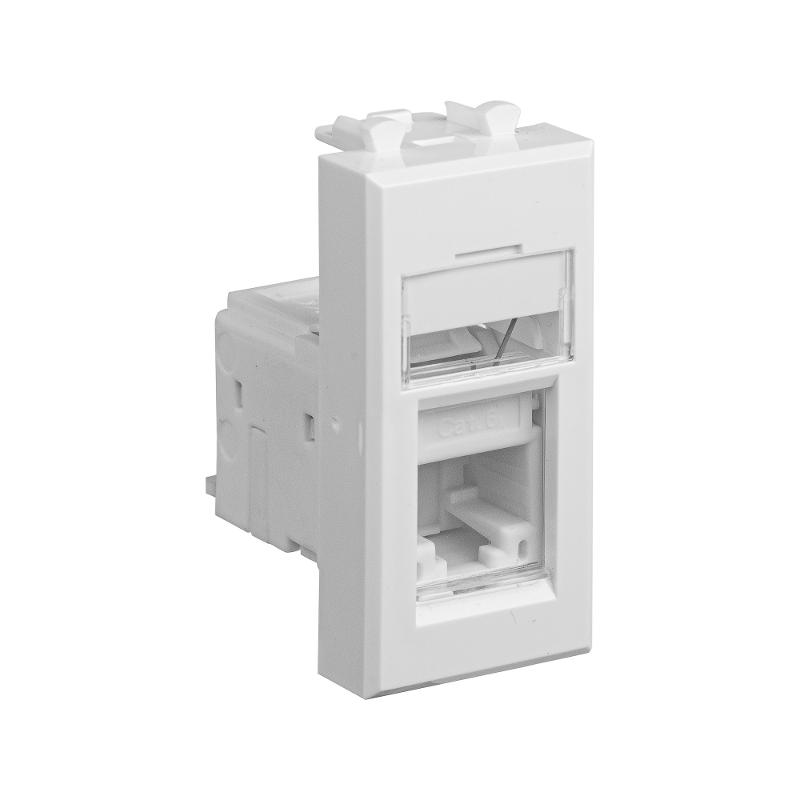 Компьютерная розетка "Белое облако" "Avanti" RJ-45 модульная, кат. 6А, 1 мод | 4400371 | DKC
