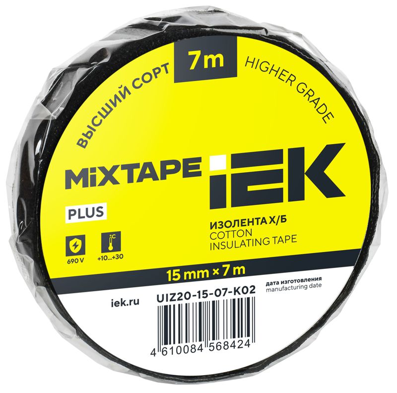 Изолента Х/Б 15мм 7м MIXTAPE 5 IEK UIZ20-15-07-K02