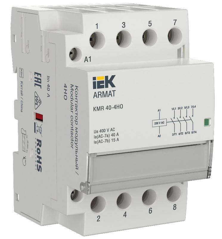ARMAT Контактор модульный KMR 40А 230В AC 4НО | AR-KMR10-040-40-230 | IEK