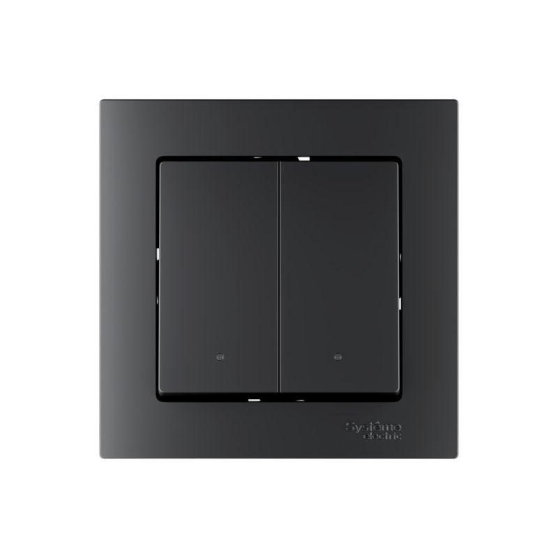 Выключатель 2-кл. AtlasDesign Smart 10А (сх. 5) L+N с подсветкой Zigbee механизм карбон SE ATN001053Z