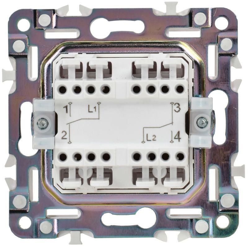 Выключатель проходной 2-кл. SKANDY 10А SK-V05Bl черн. IEK SK-V22-0-10-K02