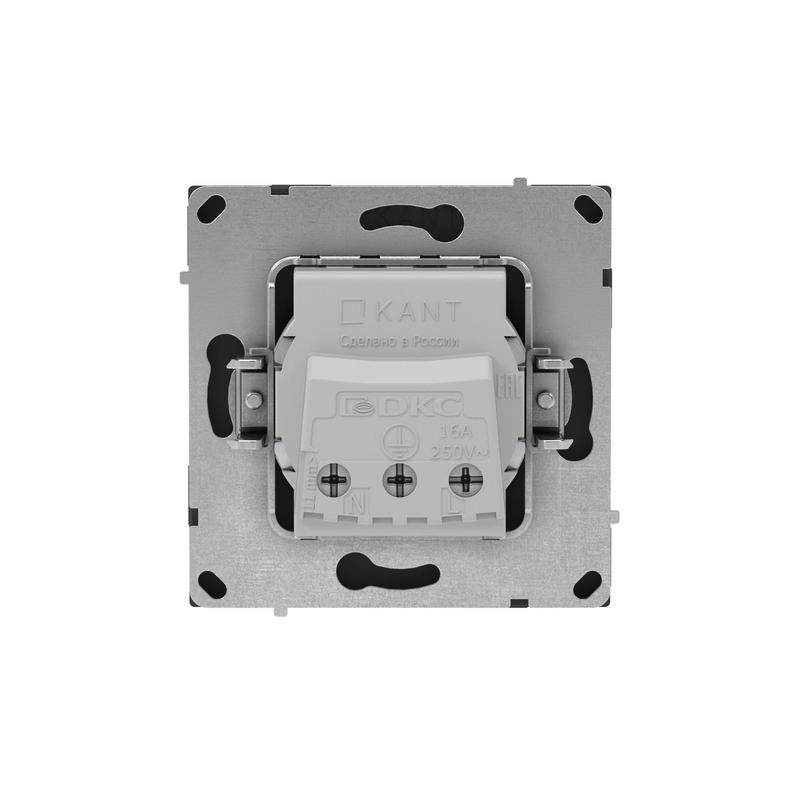 Розетка силовая KANT 2P+E без шторки черн. уголь DKC 7012033