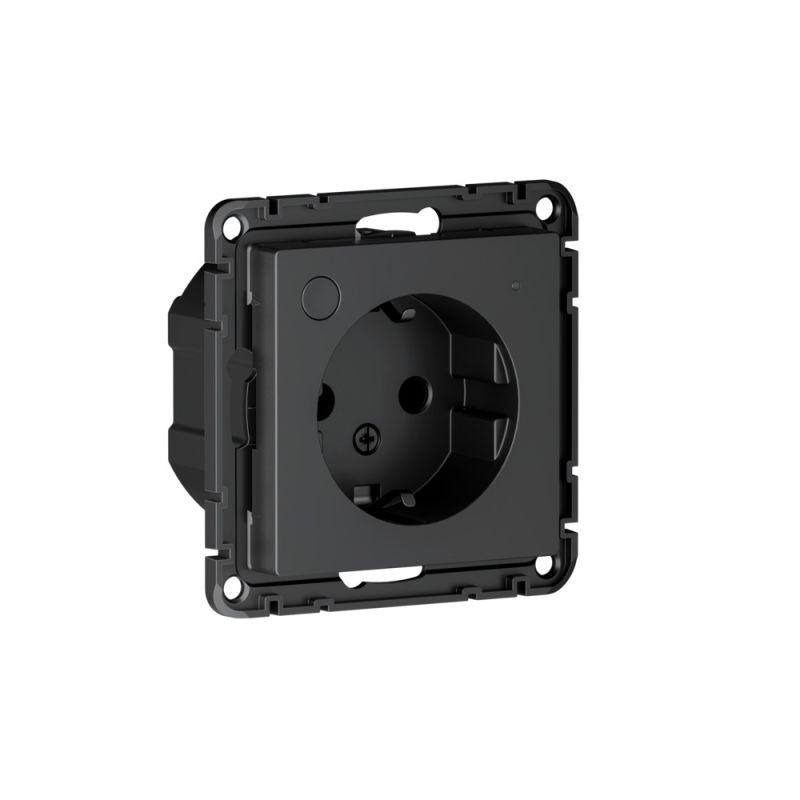 Розетка AtlasDesign Smart 16А L+N с заземл. защ. шторки Zigbee механизм карбон SE ATN001045Z