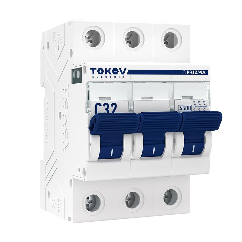 Выключатель автоматический модульный 3п C 32А 4.5кА PRIZMA TOKOV ELECTRIC TKE-PZ45-MCBI-3-32-C