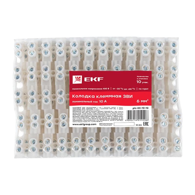 Клеммная колодка полиэтилен 1,5-6(10) мм2 10А 12 секций (уп. 10 шт.) EKF | plc-KK-10-10 | EKF