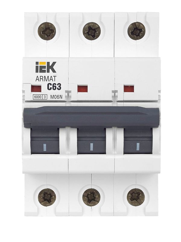 Выключатель автоматический модульный 3п C 63А M06N ARMAT IEK AR-M06N-3-C063