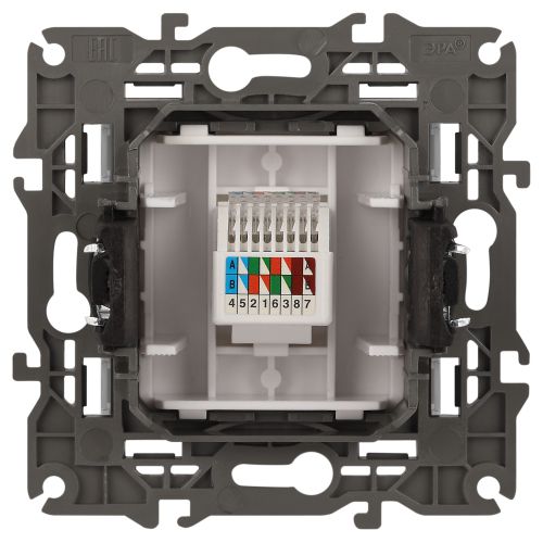 Розетка компьютерная Elegance 14-3107-16 RJ45 титан Эра Б0065764