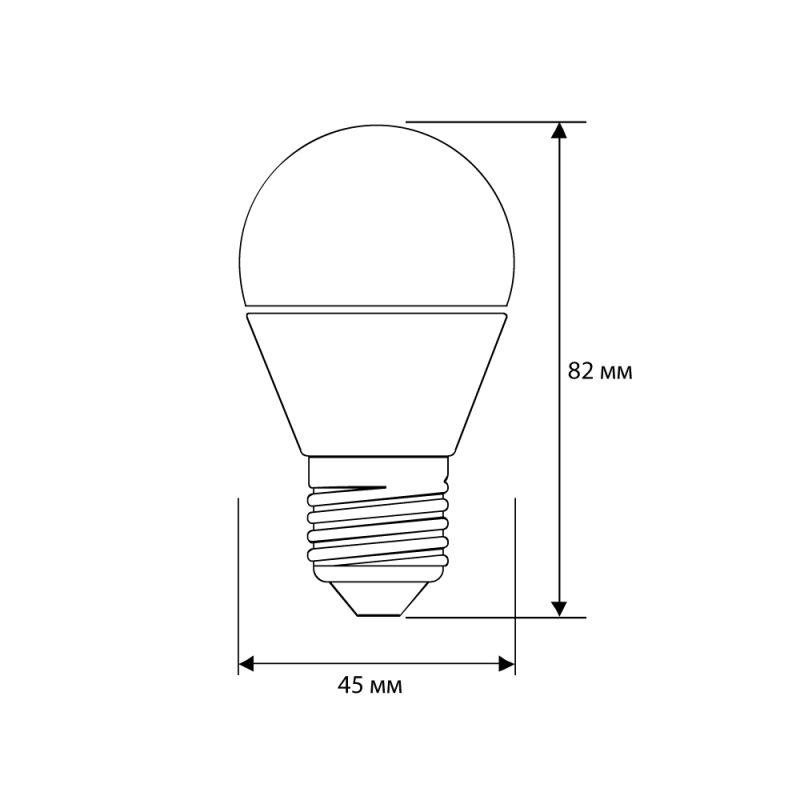 Лампа светодиодная LED5-G45/830/E27 5Вт шар матовая 3000К тепл. бел. E27 410лм 220В Camelion 12028