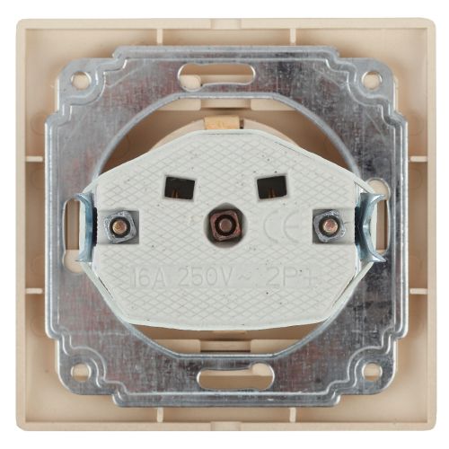 Розетка 1-м СП Plano 1-202-02 16А IP20 250В 2P+E Schuko сл. кость Intro Б0053876
