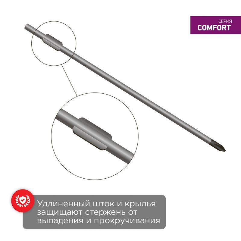 Отвертка крестовая PH 1х100мм двухкомпонентн. рукоятка Rexant 12-4727