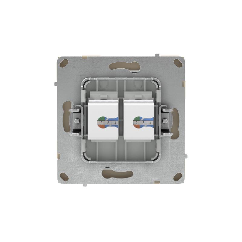 Розетка компьютерная 2-м KANT RJ45 кат.5E без шторки ванильн. марципан DKC 7015664