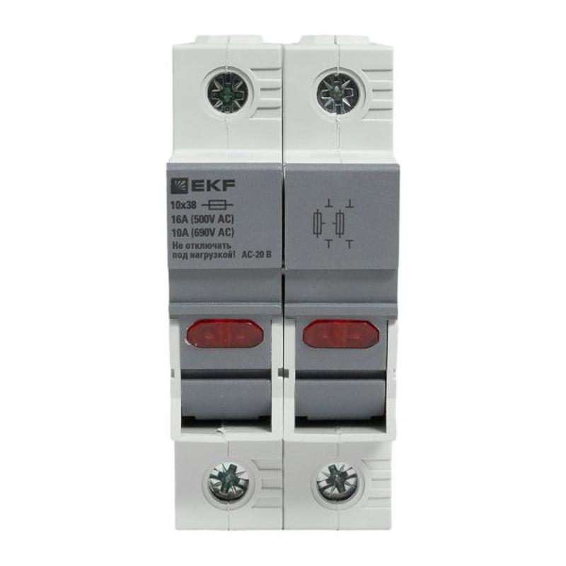 Предохранитель-разъединитель DF 10х38 2Р (тип ПВЦ)  | df102-e | EKF
