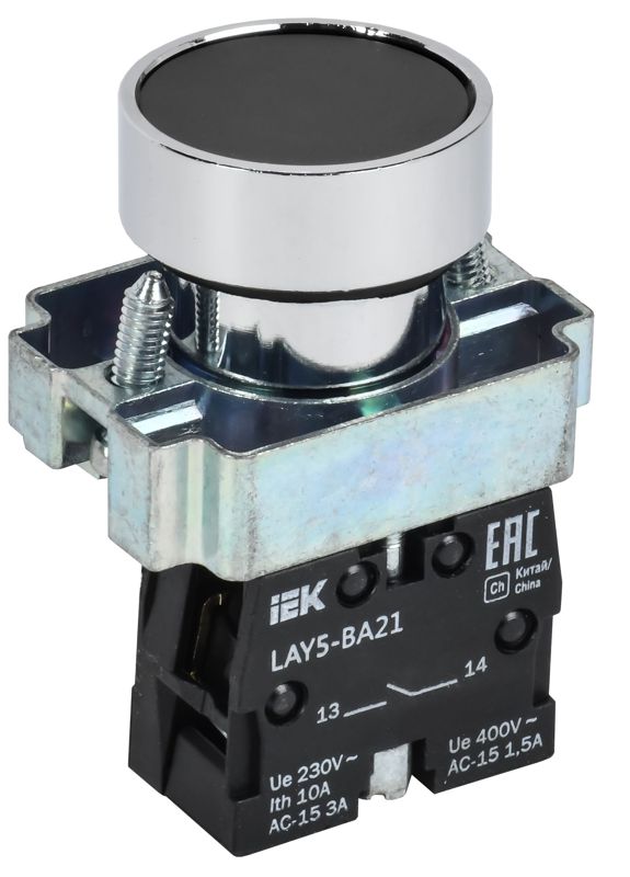 Кнопка LAY5-BA21 1НО без подсветки черн. KARAT IEK BBT60-BA-K02