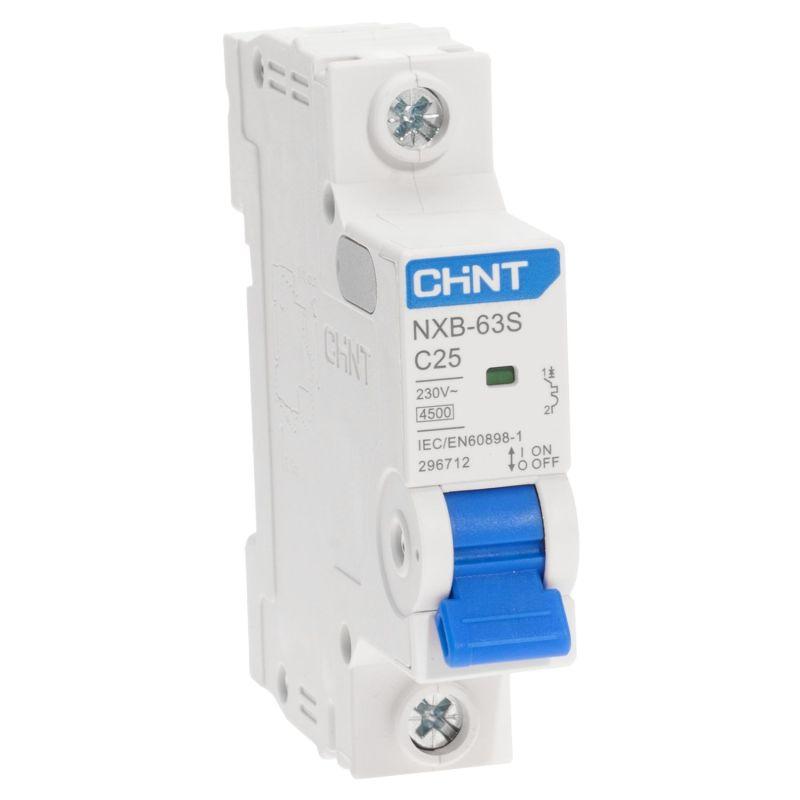 Выключатель автоматический модульный 1п C 25А 4.5кА NXB-63S (R) CHINT 296712