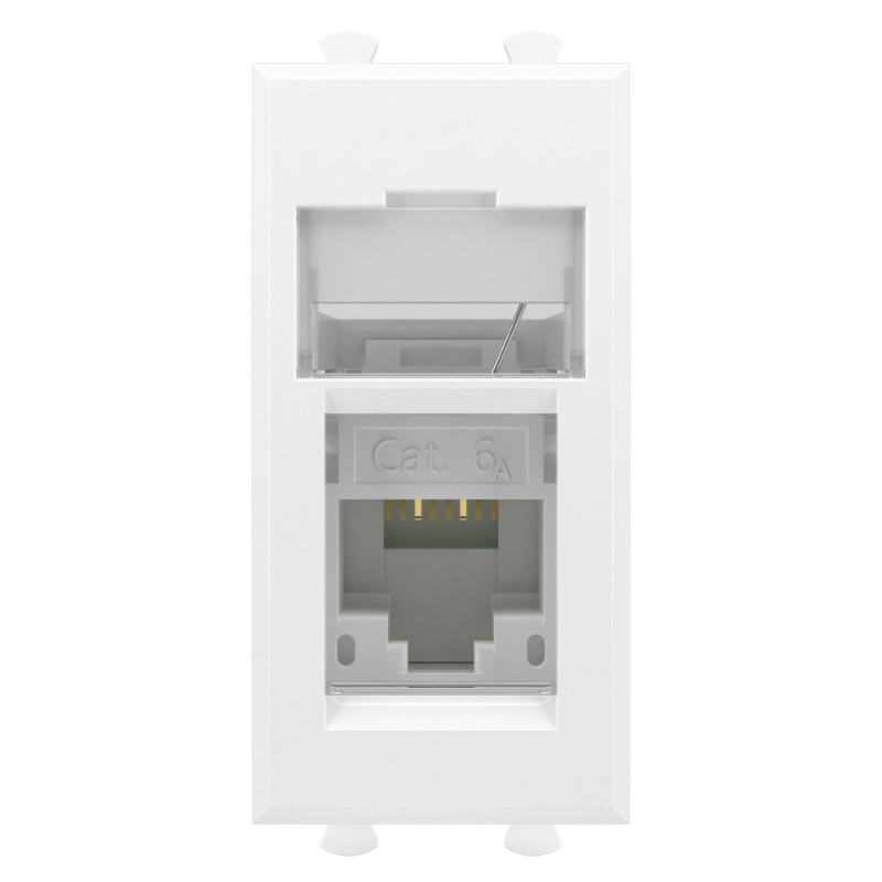 Компьютерная розетка "Белое облако" "Avanti" RJ-45 модульная, кат. 6А, 1 мод | 4400371 | DKC