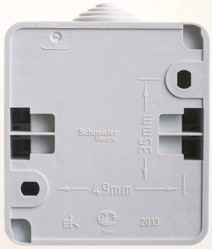 Выключатель 1-кл. ОП Этюд 10А IP44 10AX с подсветкой сер. SE BA10-045C