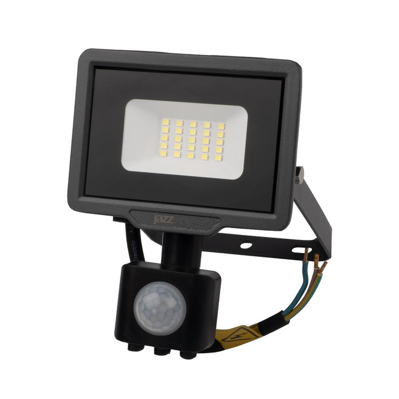 Прожектор светодиодный PFL-C3 SENSOR 20Вт 6500К IP65 ДО закален. прозр. стекло датчик движения инфракрасный Pro JazzWay 5026926A
