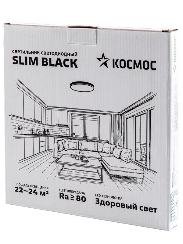 Светильник светодиодный SLIM BLACK 48Вт 4500К IP40 3480лм 230В 500х25мм КОСМОС KSlim48w_B4500K