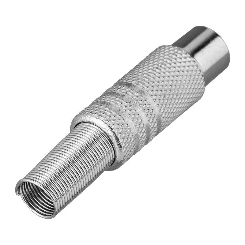 Разъем антенный на кабель штекер-TV никель с пружиной (блист.) Rexant 06-0016-A