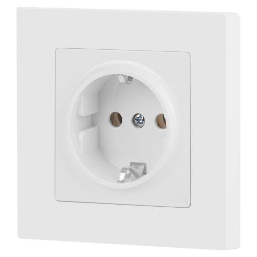 Розетка 1-м СП Accent 6-202-01М 16А IP20 250В 2P+E Schuko бел. матов. Intro Б0063681