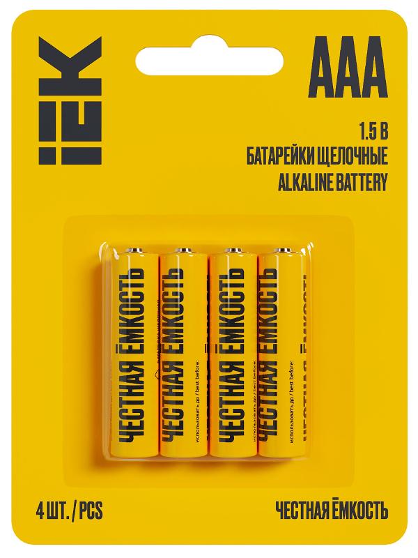 Батарейка щелоч. Alkaline  LR03/AAA (4шт/блистер) | ABT-LR03-OP-L04 | IEK