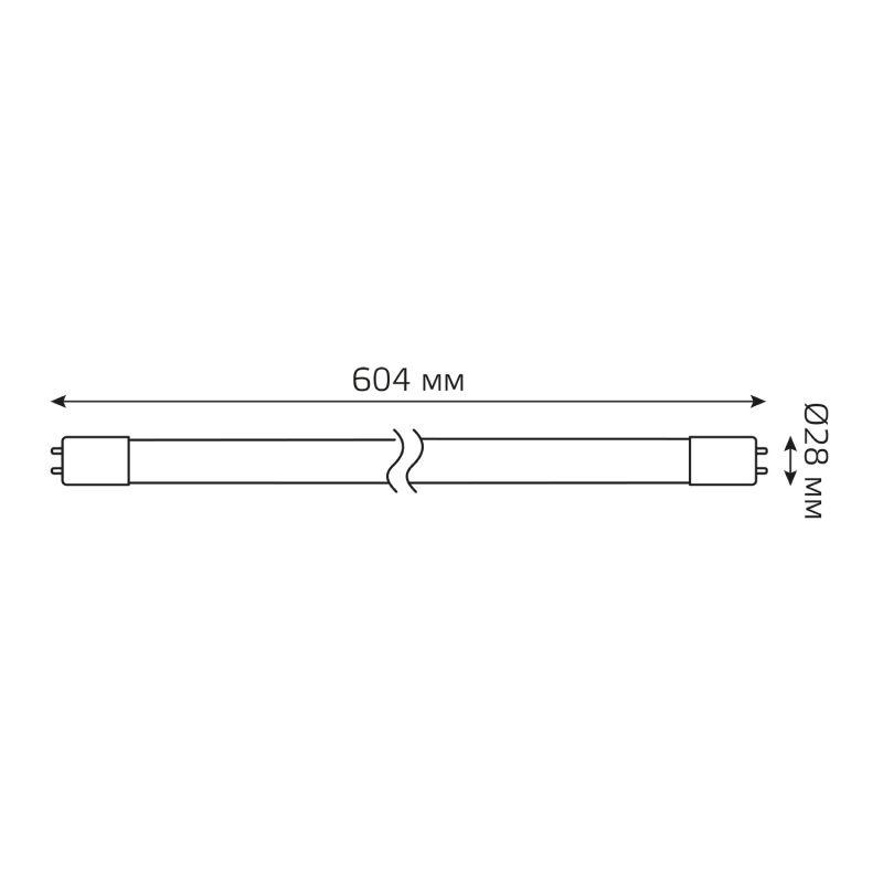 Лампа светодиодная Elementary 10Вт трубчатая 4000К нейтр. бел. G13 780лм стекло GAUSS 93020-R