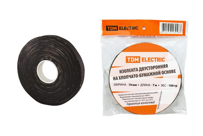 Изолента ХБ 19ммх7м двусторонняя (100 г) | SQ0526-0501 | TDM
