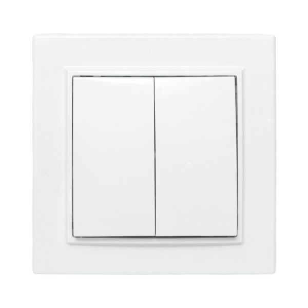 Выключатель 2-кл. СП Минск 10А IP20 бел. Basic EKF ERV10-023-10
