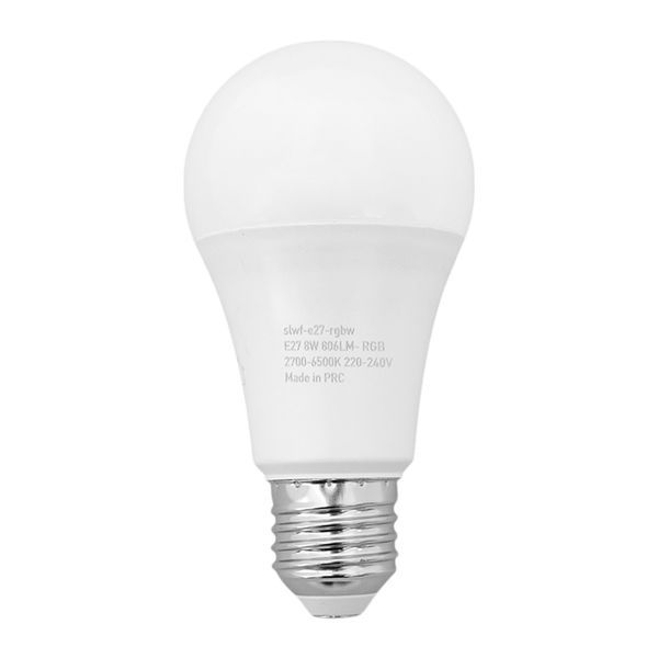 Лампа светодиодная Умная Connect 8Вт грушевидная RGBW E27 220-240В WIFI EKF slwf-e27-rgbw