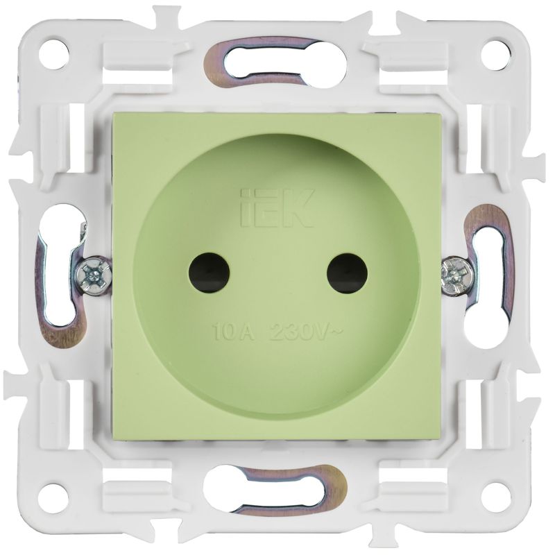 Розетка SKANDY 10А без заземл. защ. шторки SK-R01G мятный IEK SK-R13-10-K06