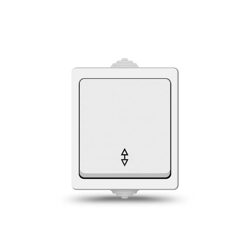 Переключатель проходной 1-кл. ОП Аллегро 10А IP54 (еврослот) бел. UNIVersal 5563484