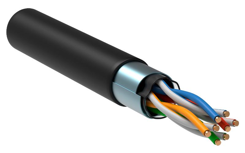Каб. вп F/UTP, кат.5E 4х2х24AWG solid, LDPE, 305м, чер. | LC3-C5E04-339 | ITK