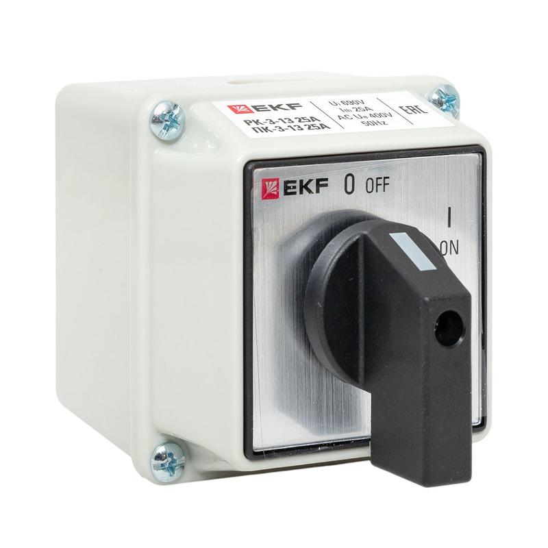 Переключатель кулачковый ПК-3-13 25А 3P "ВКЛ-ВЫКЛ" IP65 EKF PROxima | pk-3-13-25 | EKF