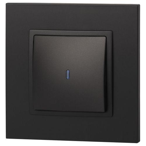 Выключатель 1-кл. СП Elegance 14-1102-05 10А IP20 250В 10AX с подсветкой механизм антрацит Эра Б0034219
