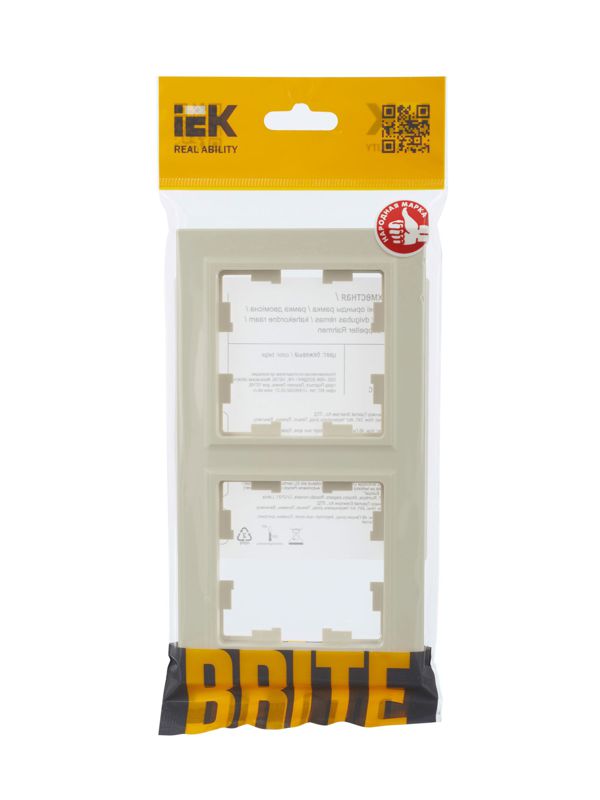 Рамка 2-м BRITE РУ-2-БрКр беж. IEK BR-M22-K10