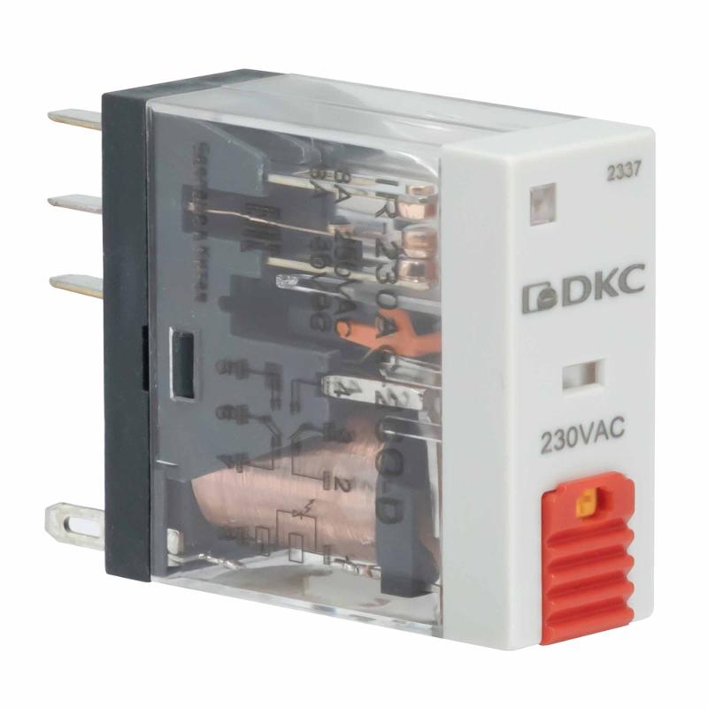 Одиночное реле, 2 перекидных контакта, 230 В AC | IR-230AC-2CO-D | DKC