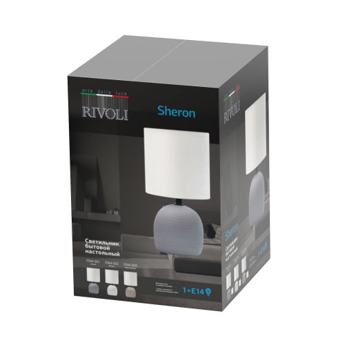 Лампа настольная Sheron 7044-502 1хЕ14 40Вт керамика бел. с абажуром Rivoli Б0053459